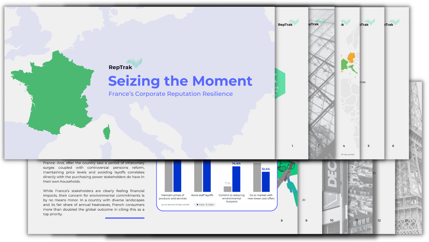 RepTrak's 2023 Seizing the Moment​: France’s ​Corporate ​Reputation ​Resilience Report